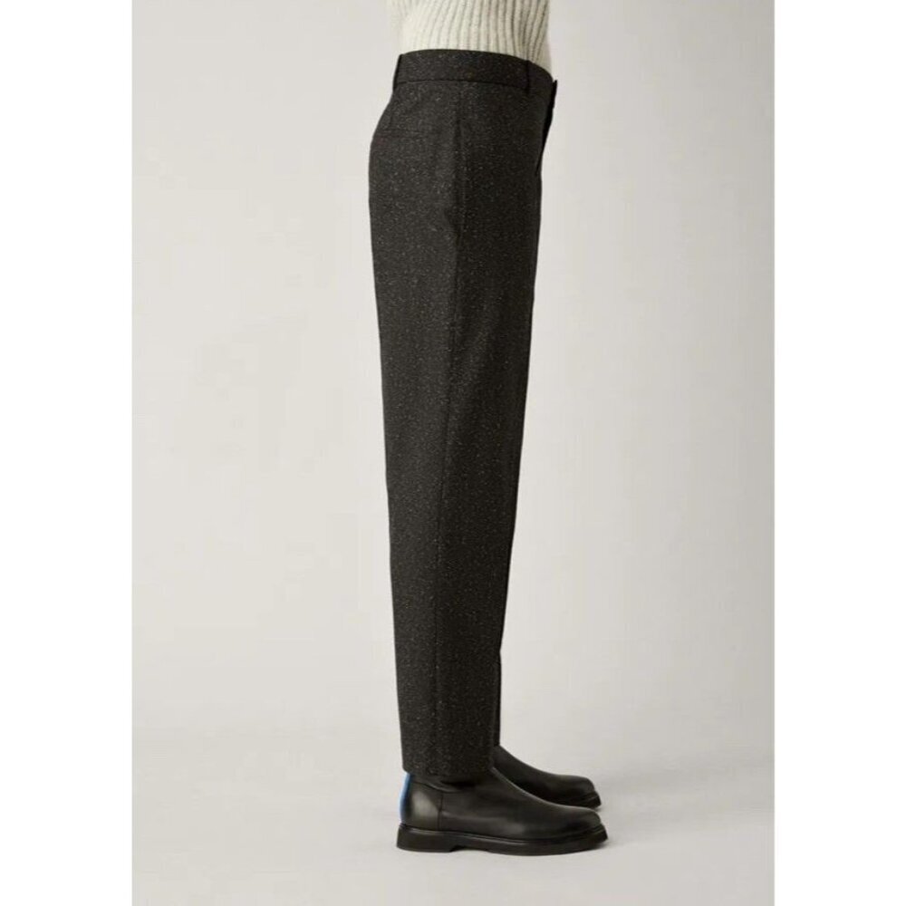 Joseph Wool Slacks Gray And Black Tweed Pleated Front Size 2 New With Tags - Picture 4 of 16